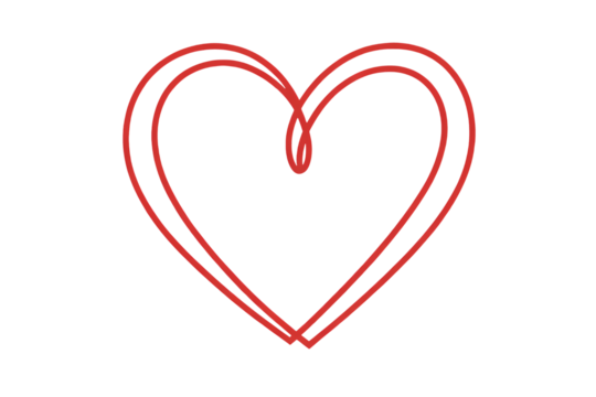 Elegant red heart outline design for love and romance themes