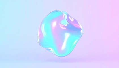 Folded Translucent Jelly Blob with Pastel Background