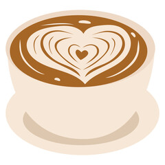 Heart Latte Art Illustration