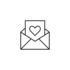 E-mail letter and heart. Add to favorites. Pixel perfect, editable stroke vector icon