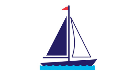 Minimalist sailboat icon sailing on the water perfect for nautical designs and maritime themes