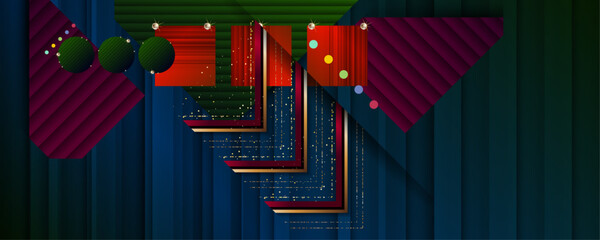 Abstract gold background luxury dark blue and golden line template premium vector