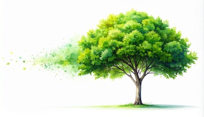Obraz premium green tree on transparent background white background