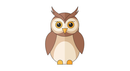 Stylized owl illustration on a plain background in cute cartoon vector format
