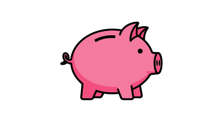Illustration of a pink piggy bank symbolizing savings and financial security building funds
