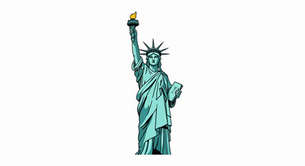 Stylized digital rendition of the Statue of Liberty celebrating national heritage and iconic