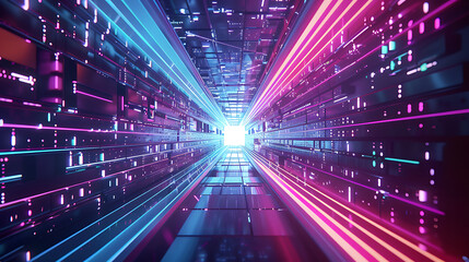 Fototapeta premium AI Quantum Processor Glowing In Abstract Digital Texture With Futuristic Energy Vibes