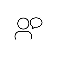 vector icon of a person with speech bubble