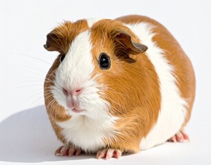 Cute Guinea Pig on white background 