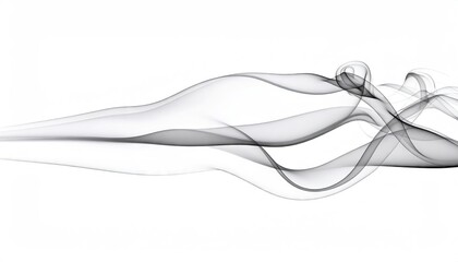 Elegant Grey Smoke Ribbon Serpentine Abstract Design