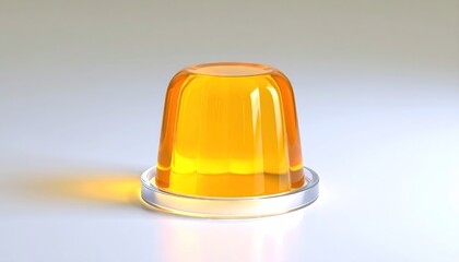 Amber Glass Jelly Dessert on Clear Dish
