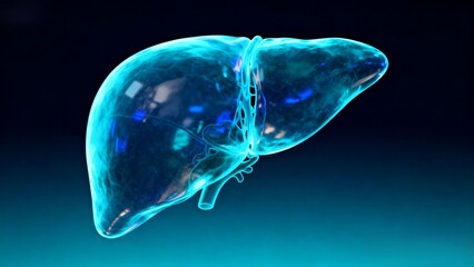Futuristic Digital Scan of the Human Liver