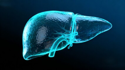 Futuristic Digital Scan of the Human Liver