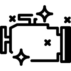 Engine cleaning icon in outline style. Simple vector for auto detailing, maintenance, and repair services