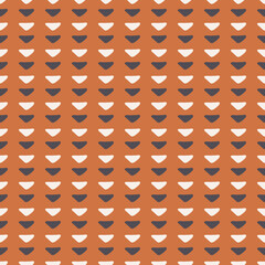 Elegant pattern abstract arrow shapes orange background. Modern fashion fabric design textile swatch women's dress men's shirt all over print block. Graphical illustration high resolution image.