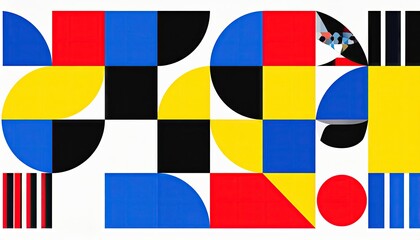 Abstract Geometric Color Block Design