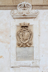Coat of arms of the city of Gallipoli. Greek fountain