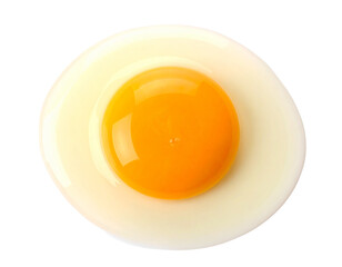 Isolated Raw Egg Yolk with Reflection on White