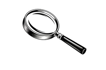 Vintage magnifying glass for detailed discovery and investigation