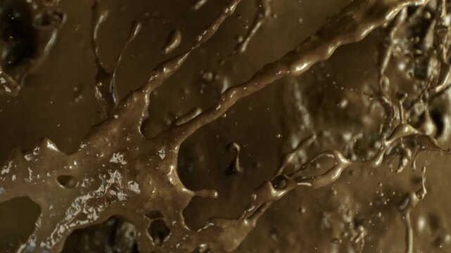 Super Slow Motion Shot of Flying and Splashing Mud Background at 1000fps.