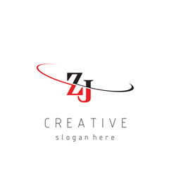 Creative logo of initial ZJ decorated with a nice ring
