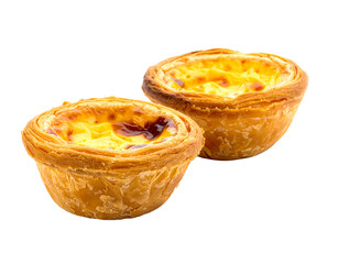 Cluster of Mini Egg Tarts Isolated on White