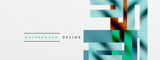 Naklejka na ściany i meble Abstract geometric pattern. Overlapping rectangles, squares create modern design. Light colors dominate, minimal text present. Naklejka na ściany i meble Abstract geometric pattern. Overlapping rectangles, squares create modern design. Light colors dominate, minimal text present.