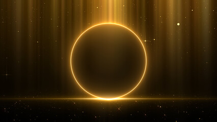 Radiant Ring of Light Shimmering Particles Gold Awards Trailer Titles Cinematic Openers Luxury Intro Background