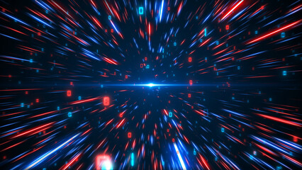 Hyperspeed Digital Data Stream Business Corporate Technology Particles Tunnel Background 