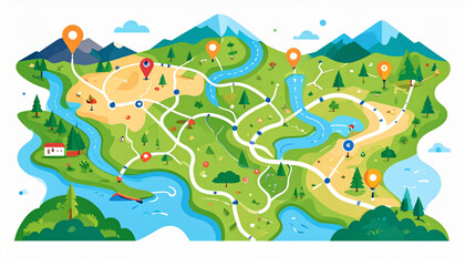 Fototapeta premium Customer Journey Map Scene