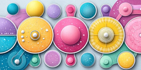 Artistic watercolor of a colorful strategy board with doodles and flow lines