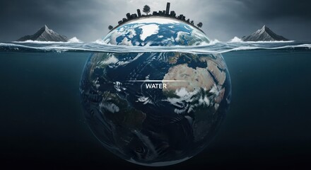 Global water levels rising impacting urban areas and reshaping terrestrial landscapes drastically