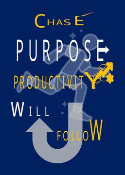 "Chase Purpose Productivity Will Follow" poster - Productivity poster - Motivational poster- Office poster