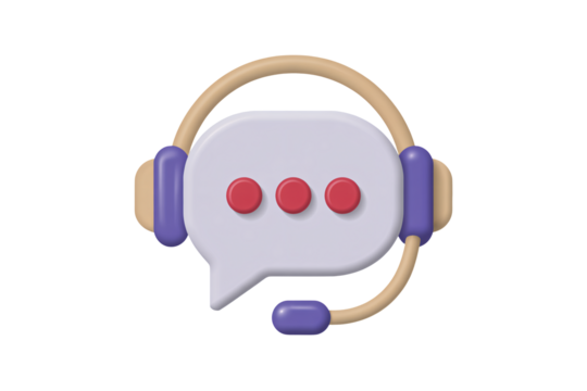 Modern headset with chat bubble symbol for communication