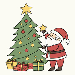 santa claus and a gift