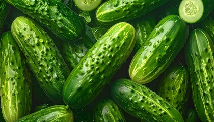 Fresh cucumbers, background