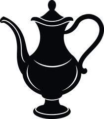 Elegant silver ewer icon for decorative and historical designs