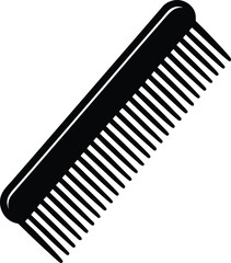 Simple wooden comb icon with fine teeth for grooming and styling