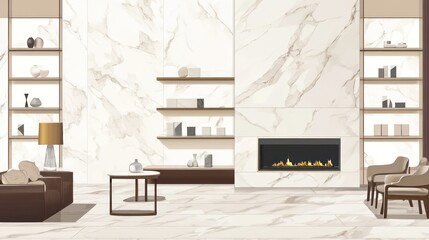 Modern marble living room interior design