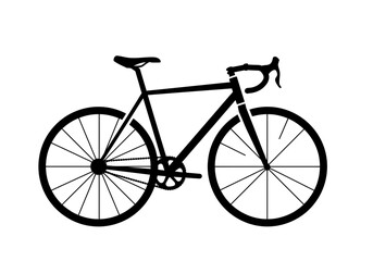 Fototapeta premium Sleek black road bike silhouette ready for adventure, symbolizing speed, freedom, and healthy living