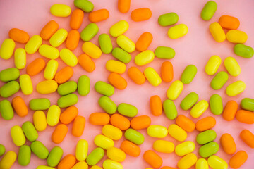 Candy on the colorful background