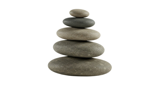 Stacked balanced natural stones on black background, smooth zen pebbles for meditation, relaxation, and spa themes, perfect for wellness and tranquility concepts - Powered by Adobe