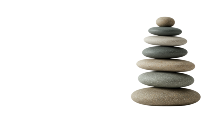 Stacked balanced stones on a black background representing harmony, meditation, and relaxation, perfect for wellness and mindfulness content