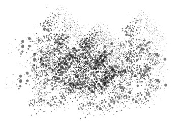 Obraz premium Black Ink Splatter Texture Isolated on Transparent Background