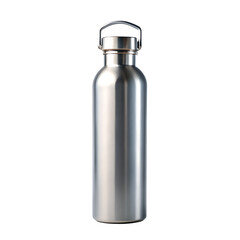 Matte Stainless Steel Reusable Water Bottle on White Background