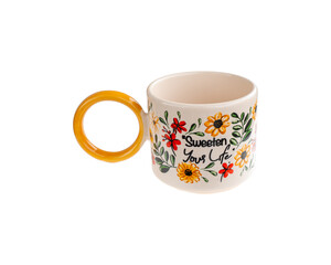 Large round mug with handle