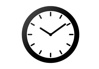 Modern minimalist clock face with bold black hands indicating precise time, perfect for business or personal organization needs.