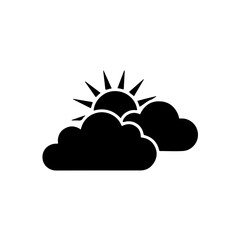 weather icon vector illustration, sun, clouds, illustration, silhouette, svg 