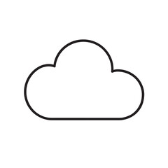 Simple outline drawing of a white cloud on a transparent background