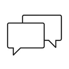 Two overlapping speech bubbles icon for communication and conversation